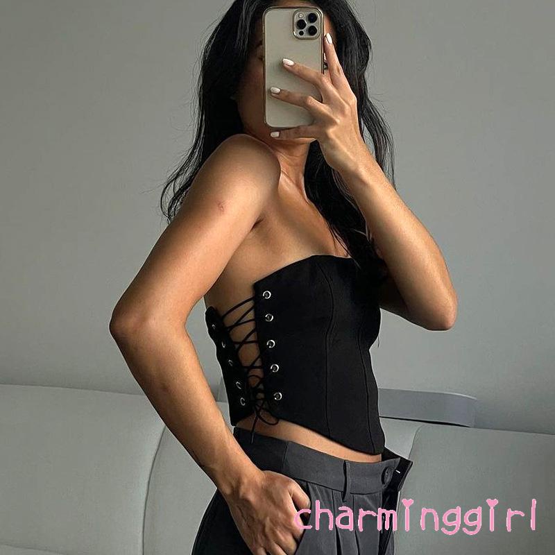 Áo Không Tay Hở Lưng Màu Trơn Thời Trang Nữ Quyến Rũ