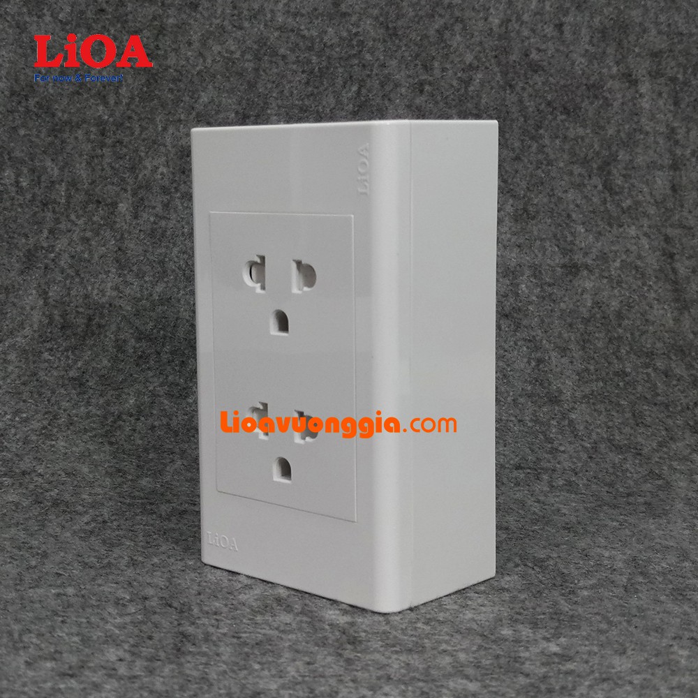 LiOA Chính Hãng Combo ổ cắm điện đôi 3 chấu LiOA 16A 3520W - Lắp nổi