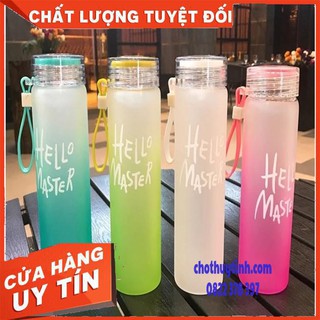 Combo 2 Bình ĐỰNG NƯỚC THỦY TINH in chữ HELLO MASTER