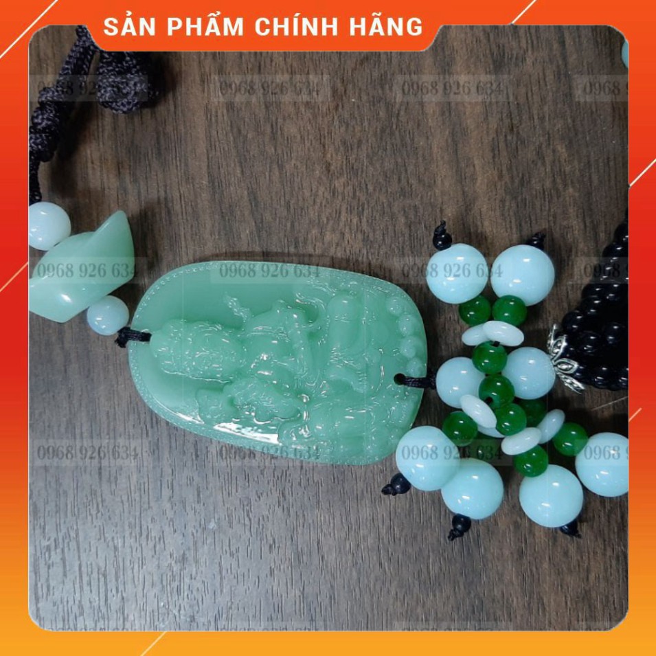 [SALE] Khánh treo ô tô xanh ngọc📌FREESHIP📌Khánh treo ô tô Phật Quan Âm chạm khắc trên mặt ngọc, cầu bình an