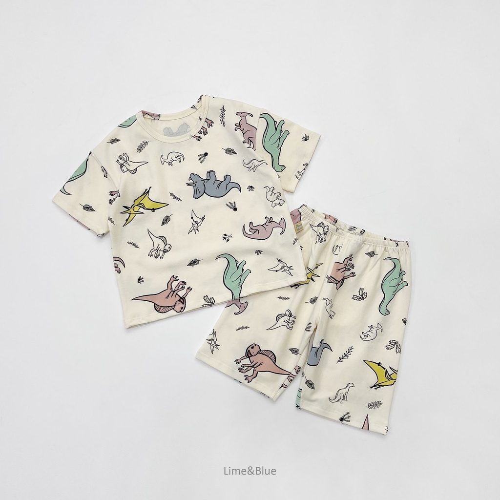 Lime&Blue Bộ đồ khủng long cho bé trai , bé gái