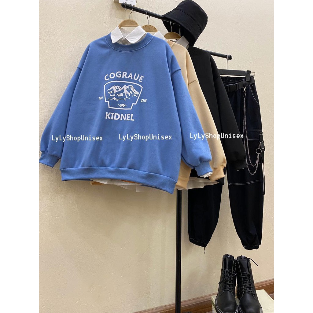 [FREESHIP 50K] Áo nỉ Cograue ulzang Tay Phồng, Áo Sweater Nỉ Chui Đầu Form Rộng Unisex | BigBuy360 - bigbuy360.vn