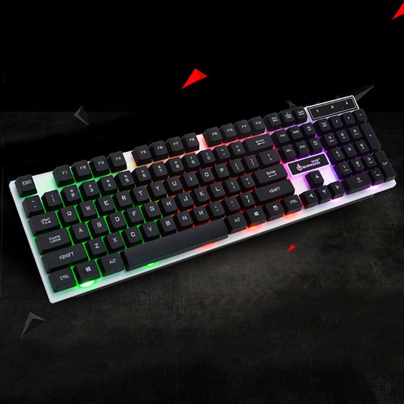 Bàn Phím Cơ 104 Phím Có Đèn Nền Màu Sắc Cầu Vồng Dành Cho Game Thủ