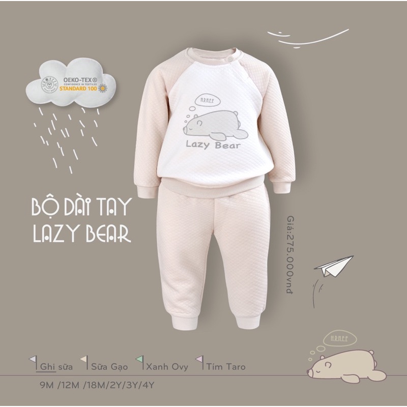 HRNEE - Bộ Dài Chần Bông Hrnee Cho Bé Trai Bé Gái- Shop NGA STONE