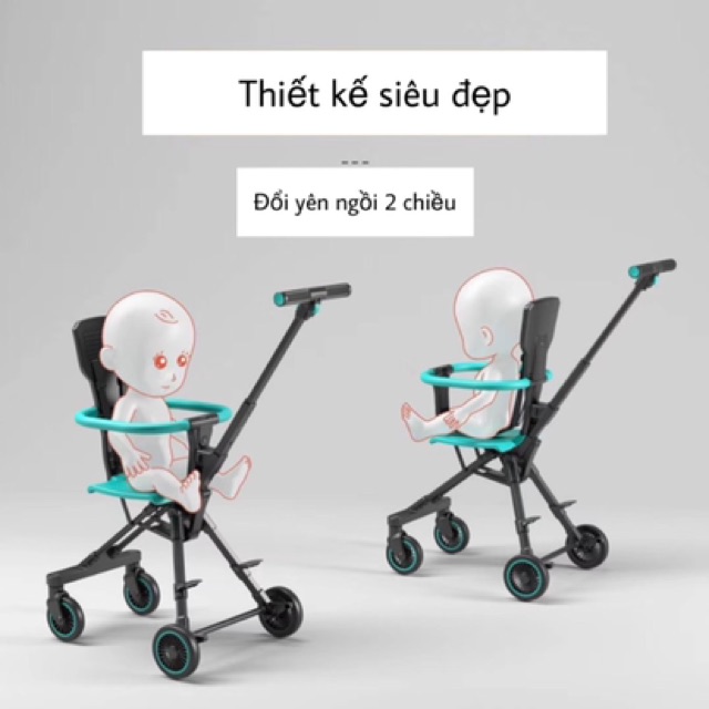 Xe đẩy đi bộ playkid kinlee gập siêu gọn nhẹ mang đi du lịch