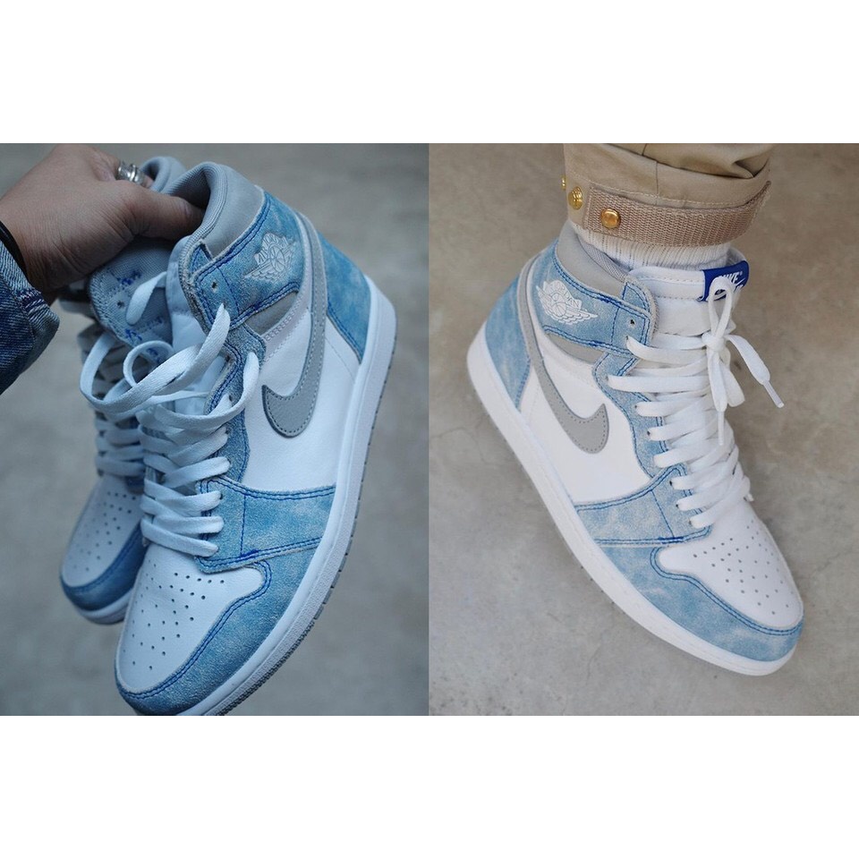 Giày Jordan 1 Cổ Cao  Giày Sneaker Xanh Loang Hyper Hàng Loại Đẹp Full Box Bill 2022