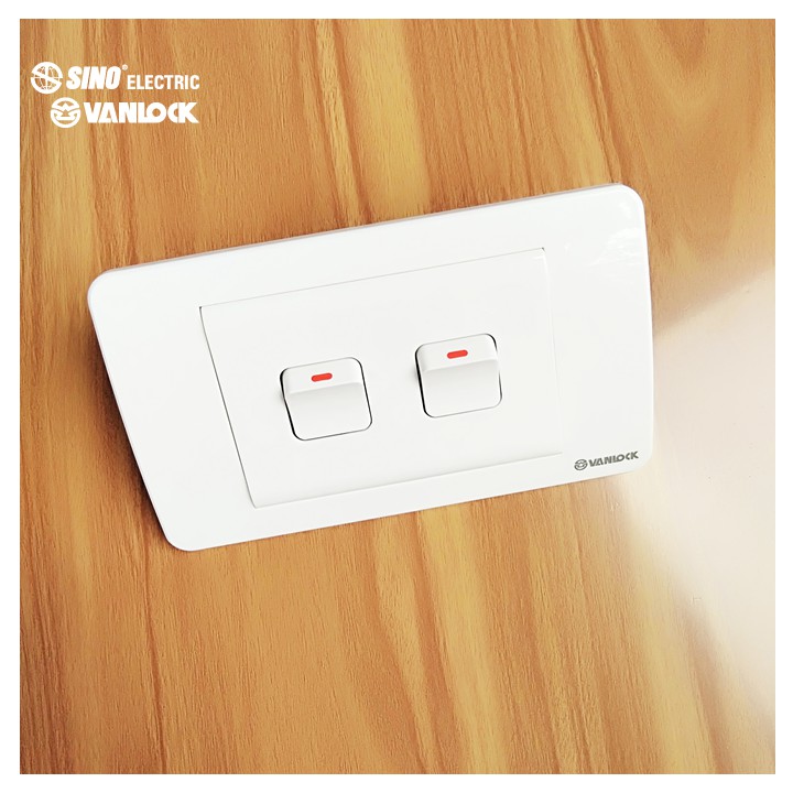 Công tắc Vanlock SINO Dòng S18A - Loại 1 đến 6 hạt công tắc - Chính hãng
