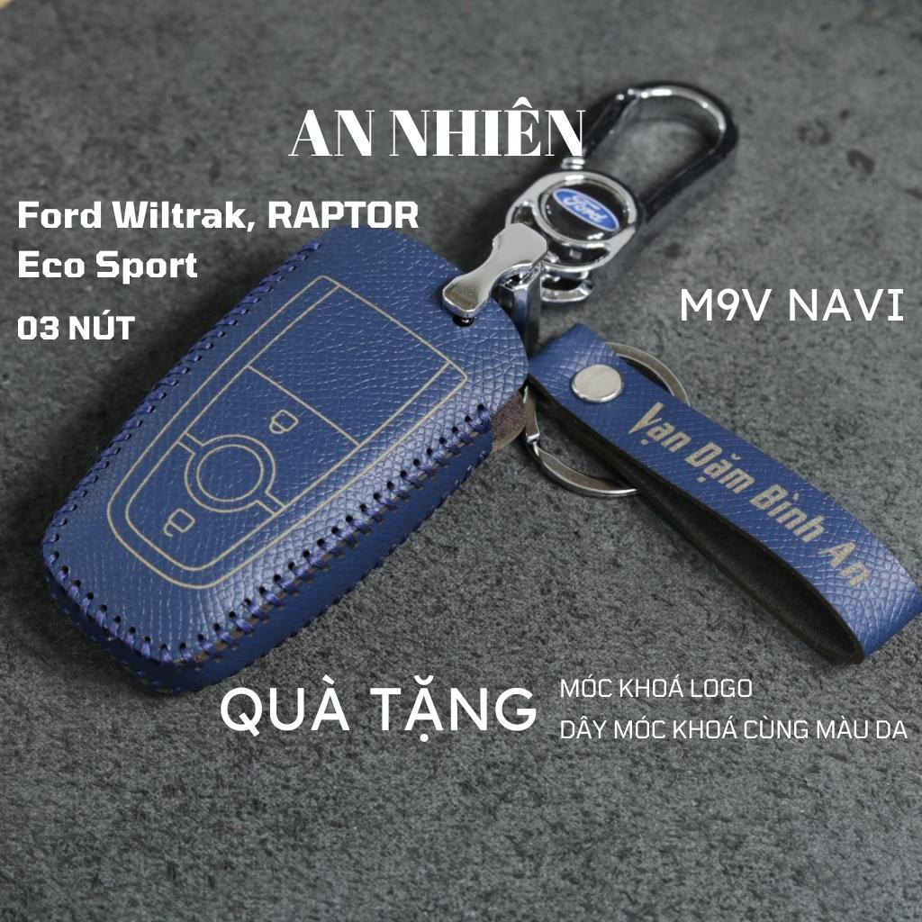 Bao da chìa khóa Ford Raptor, Bao da chìa khóa ô tô Ford Eco Sport, Ford Wild Track,Da bò thật, Khâu thủ công 9