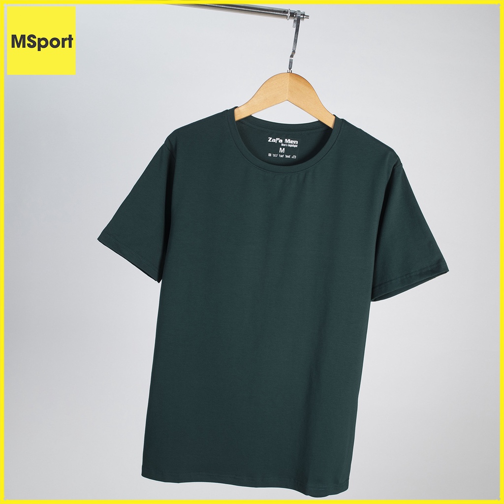 Áo Thun Nam Cổ Tròn Màu Xanh Rêu Đẹp, Chất Liệu Cotton 100% 4 Chiều Mềm Mịn Mặc Mát