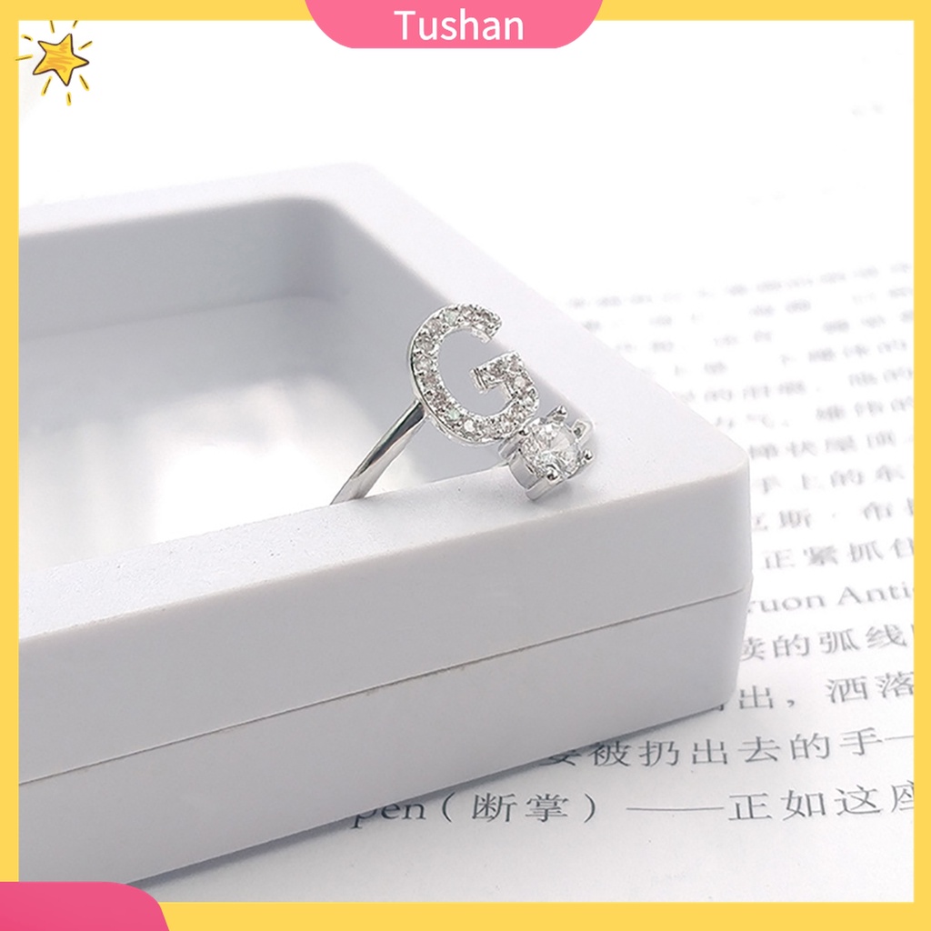 Nhẫn Đồng Khắc Chữ Thiết Kế Mở Có Thể Điều Chỉnh Kích Cỡ