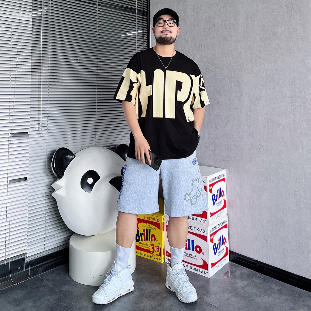 Áo Thun Tay Ngắn Cổ Tròn Dáng Rộng Thời Trang Hàn Quốc Cho Nam Size M-8XL