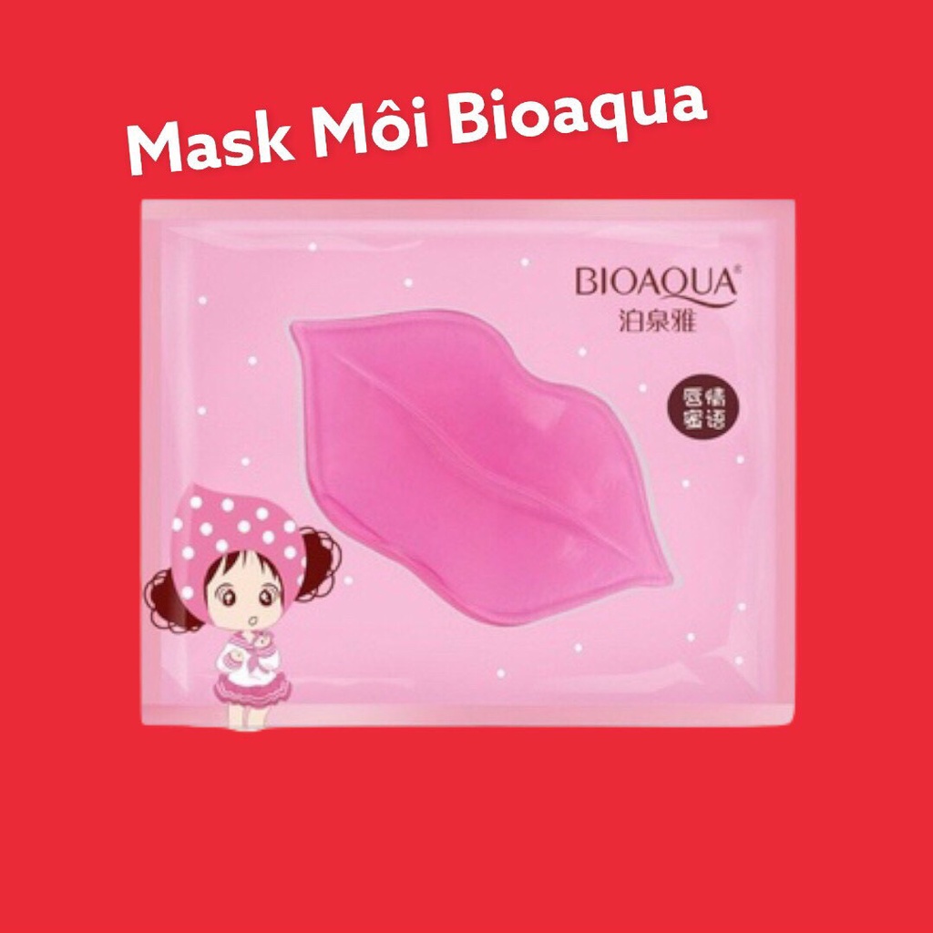 Mạt nạ môi, mask môi Bioaqua Collagen dưỡng ẩm và giúp môi hồng Nourish Lip Membrane Mask ,Róse Cosmestics