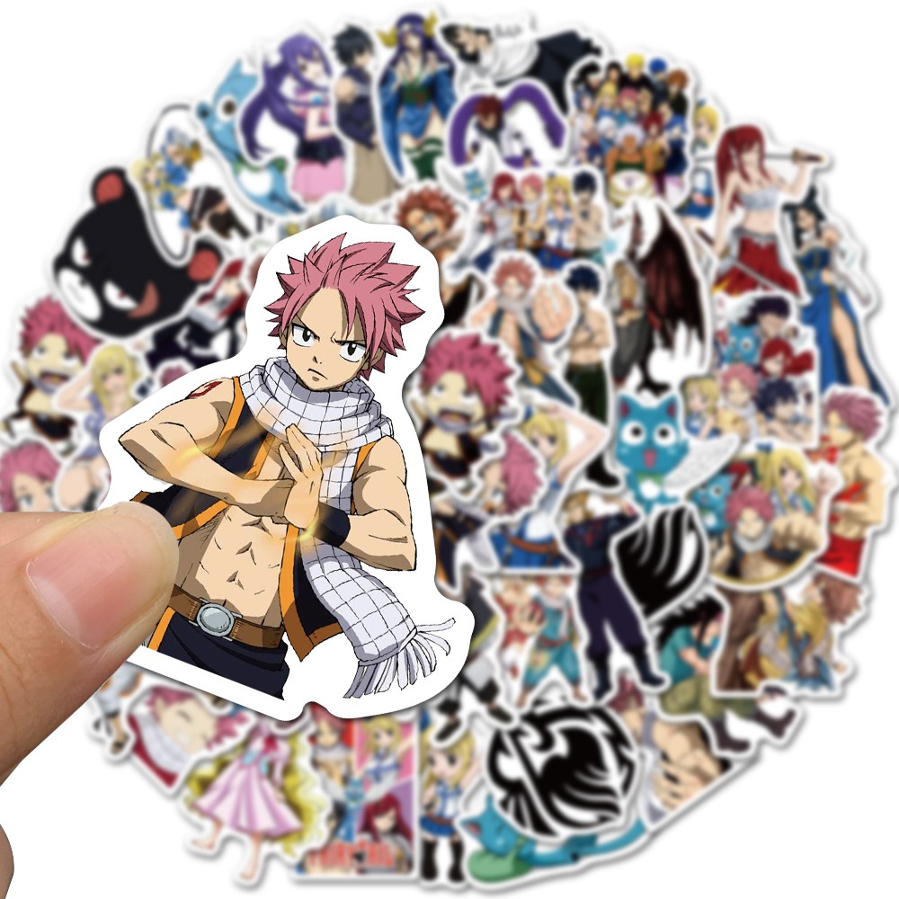 Set 50 Miếng Dán Hoạt Hình Fairy Tail Chống Thấm Nước Trang Trí