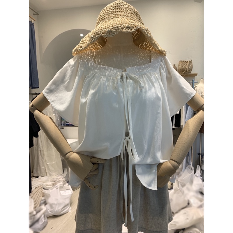 Áo Sơ Mi Tay Ngắn Cổ Vuông Phong Cách Hàn Quốc Thời Trang Mùa Hè Mới 2022