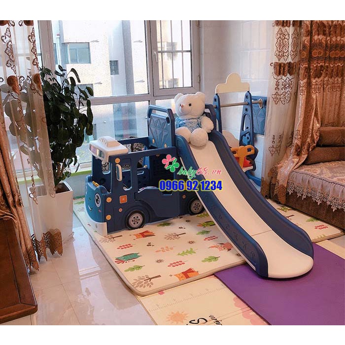 Cầu trượt xích đu xe bus đa năng cho bé YG02100