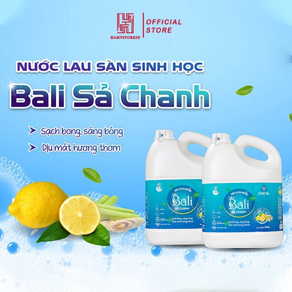 Nước lau sàn sinh học Bali hương Sả Chanh - 3600g