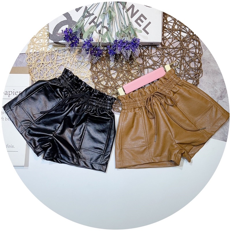 Quần sooc da cao cấp cho bé gái 15-35kg