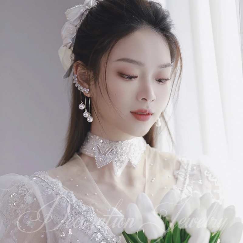 Khuyên Tai Tua Rua Đính Ngọc Trai Thời Trang Cá Tính Mới Cho Nữ