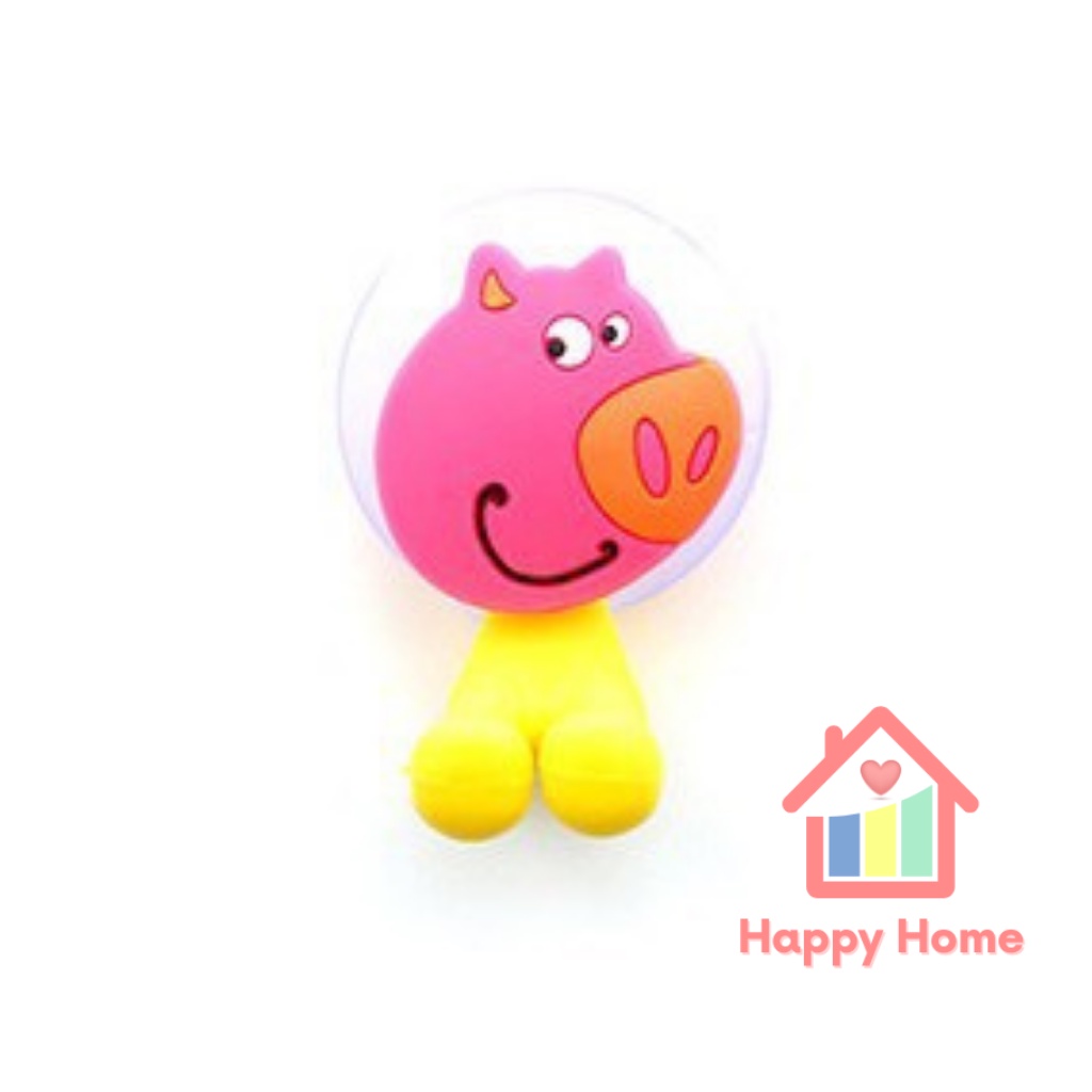 Kẹp treo bàn chải đánh răng, cáp sạc đáng yêu hút chân không Happy Home