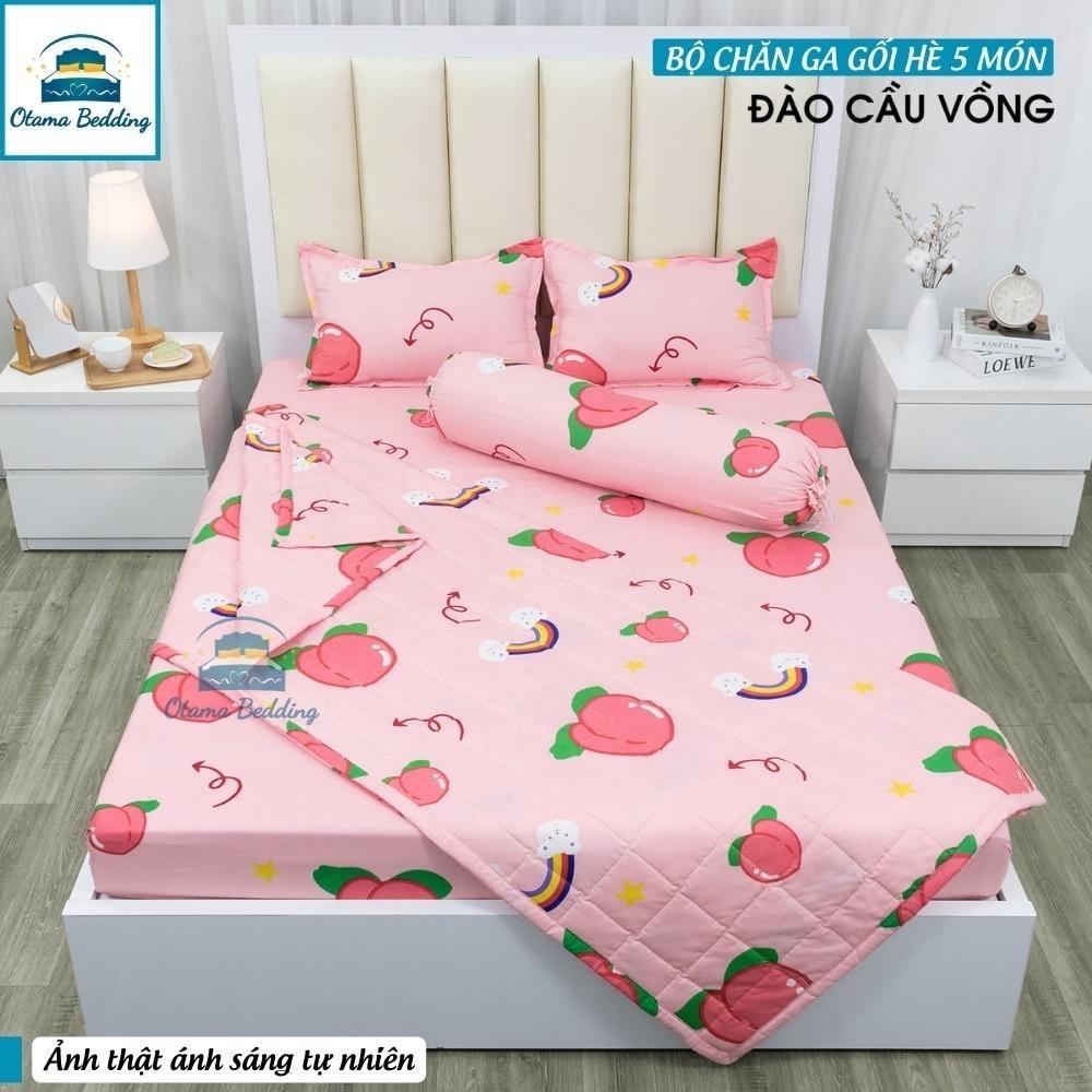 Bộ chăn ga gối đệm drap giường 5 món Otama Bedding cotton poly bộ ga giường caro đẹp cute hình thú hàn quốc cao cấp