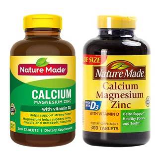 NATURE MADE CALCIUM MAGNESIUM ZINC BỔ SUNG CANXI, MAGIE VÀ KẼM NGỪA LOÃNG XƯƠNG, CHAI 300 VIÊN