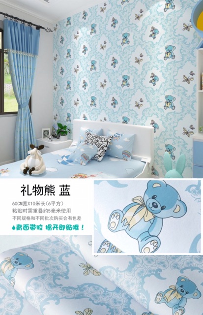Giấy dán tường khổ lớn 60 cm chất đẹp keo sẵn cuộn 10 M