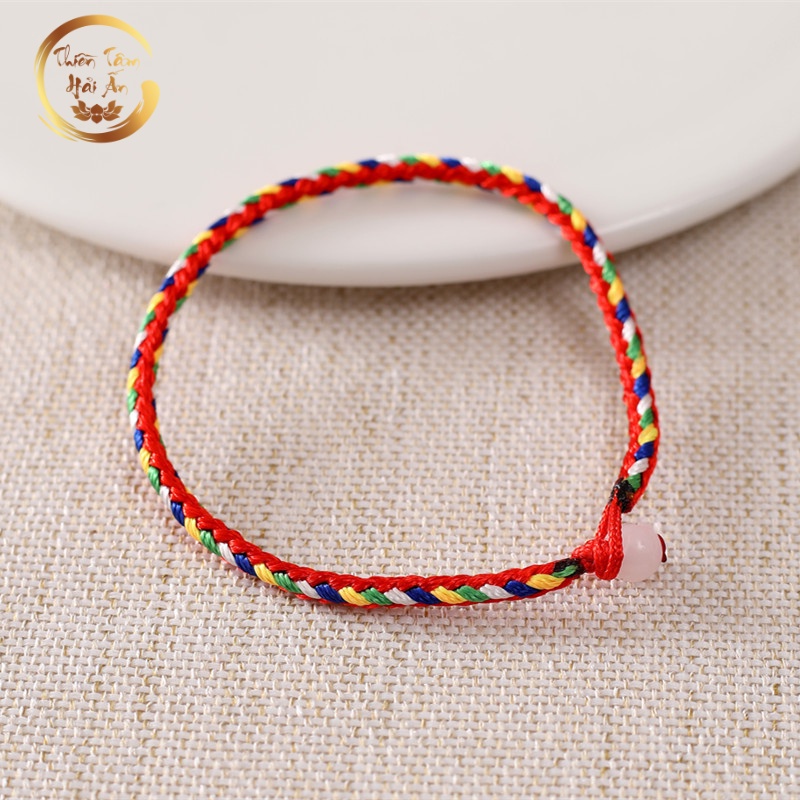 Vòng tay chỉ đỏ may mắn/ Vòng tay ngũ sắc  phong cách Nepal đã được thỉ.nh bình an  - Thiền Tâm Hải Ấn