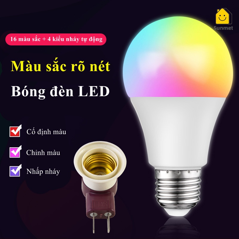 🔥 GIÁ SỈ 🔥 Đèn led Tiktok bóng đèn RGB đổi màu kèm remote ánh sáng lớn trang trí dành cho livestream đèn ngủ đèn rọi sàn