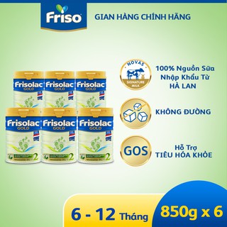 Combo 6 lon Sữa Bột Frisolac Gold 2 850g/lon