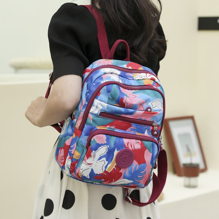 Ba Lô Vải Oxford Sức Chứa Lớn Nhiều Ngăn In Họa Tiết Phong Cách Mới