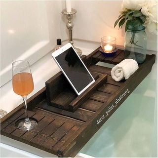 Khay bồn tắm (bathtube caddy), khay để đồ dùng khi tắm bồn mẫu đa năng để được nhiều đồ như ly rượu, điện thoại, nến