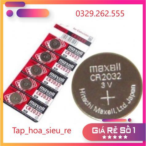 (Rẻ Vô địch) (vỉ 5 viên) Pin cmos Maxell CR2032 3v chính hãng