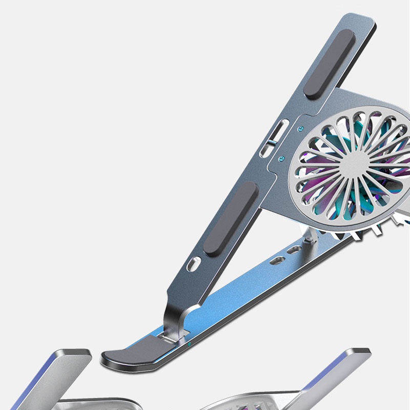 Giá đỡ laptop hợp kim nhôm cao cấp có quạt làm mát, giá đỡ tản nhiệt laptop máy tính gấp gọn tiện dụng có thể điều chỉnh