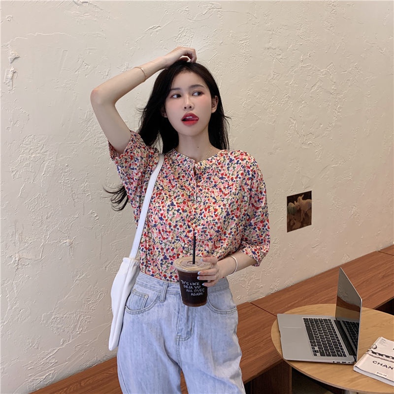 Áo Sơ Mi Nữ Tay Lỡ Họa Tiết Hoa Thời Trang Mới