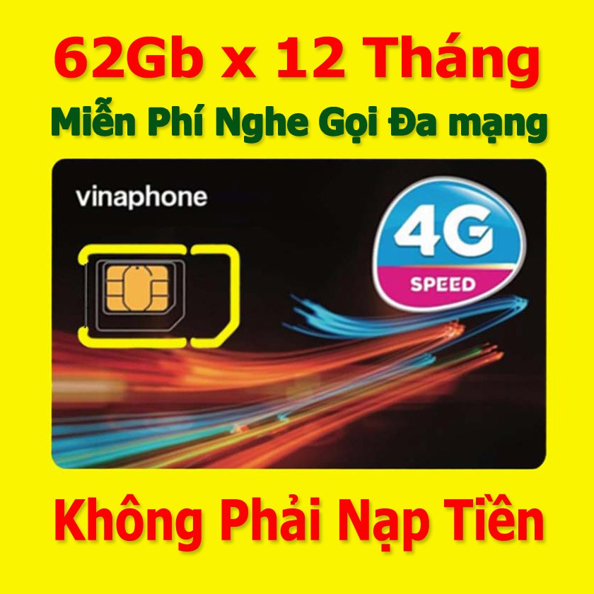 Sim 4G VinaPhone 2Gb/Ngày Tổng 62Gb/Tháng Trọn Gói 1 Năm