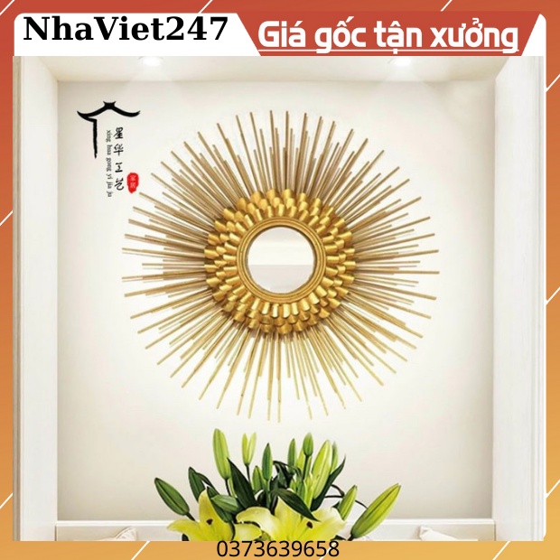 Gương Treo Tường Trang Trí Nhà Cửa-Gương Soi Phong Thuỷ -Vật Treo Tường ,Tranh Decor kim loại-Qùa Tặng Đẹp,Gía Rẻ-BH 5N