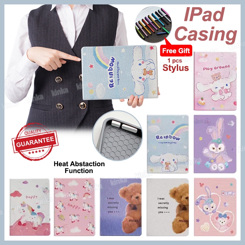 Kids Cartoon Cute Rainbow Dog Unicorn Rabbit Bear Shockproof Coloured Drawing Flip Leather Fold Stand Protective Tablet Cover Case for Apple New iPad mini Air Pro 1 2 3 4 5 6 7 8 9 9.7 10.2 10.5 11 2017 2018 2019 2020 2021