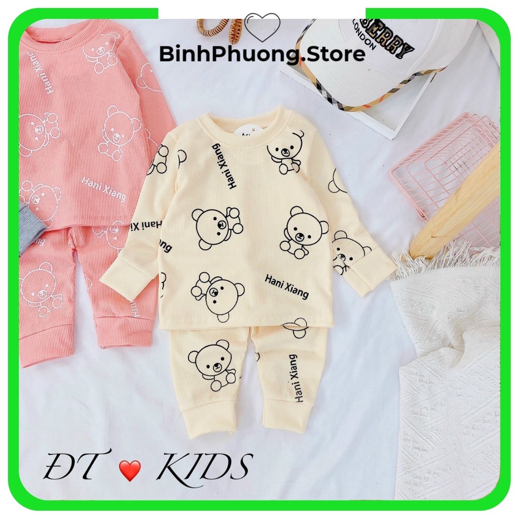 Bộ Len Tăm Gấu Dài Tay Thu Đông Cho Bé Trai Gái Minky Mom Binhphuong.store