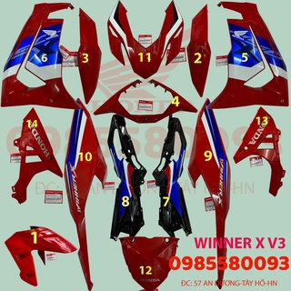 Dàn áo winner x v3 2022 màu đỏ hrc