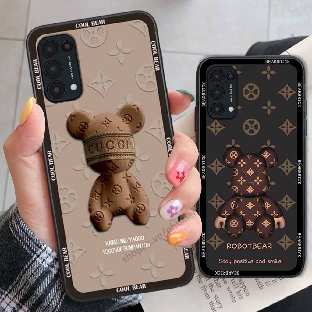 Ốp Oppo Reno5 4G / Reno 5 5G bear, k@ws thương hiệu phong cách ốp lưng thời trang cao cấp