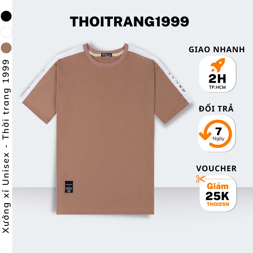 Áo thun unisex form rộng tay lỡ họa tiết Chữ Nhật tay lở vải tốt co giãn chống xù