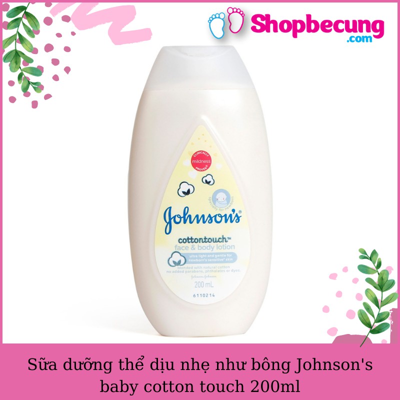 Sữa dưỡng thể dịu nhẹ như bông Johnson's baby cotton touch 200ml