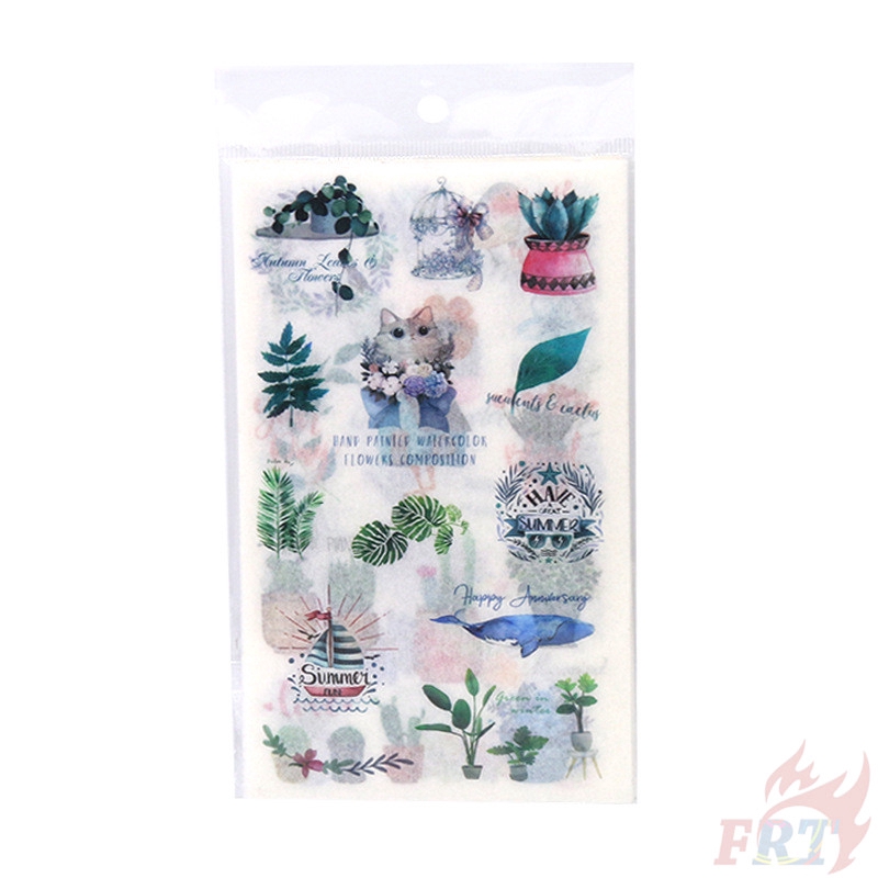 > Ready Stock <❉ Original Plant Giấy và decal dán tường ❉6Sheet/set Tropical Cactus Diary Scrapbooking Decals Stickers