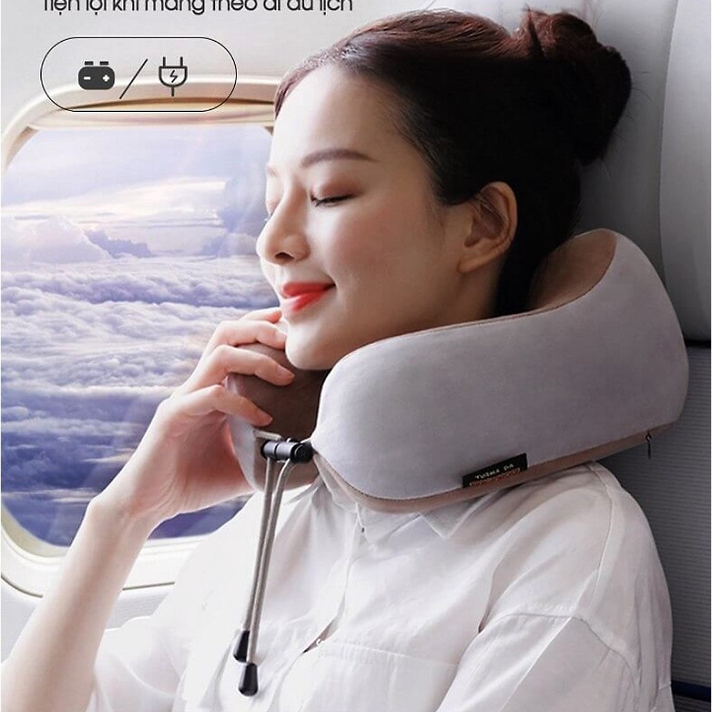[Hàng Cao Cấp] Gối Massage Vòng Cổ Chữ U 360 Đa Năng - Hỗ Trợ Mát Xa Vùng Cổ