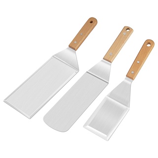 Bộ 1 Dụng Cụ Nấu Nướng Gồm Thìa + Cây Vét Bằng Kim Loại Tay Cầm Gỗ