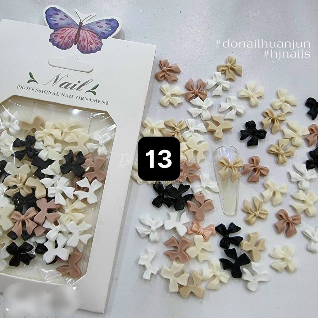 Charm nơ, hoa cao cấp- phụ kiện trang trí móng nail