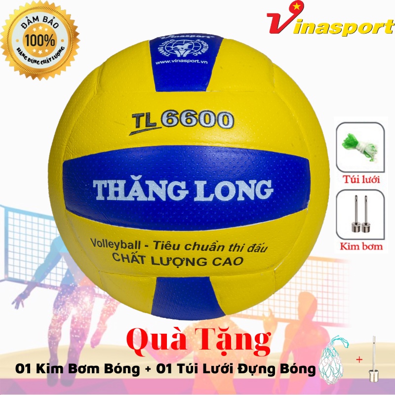 Bóng chuyền Thăng Long TL 6600 - Tặng kim bơm + túi lưới đựng bóng
