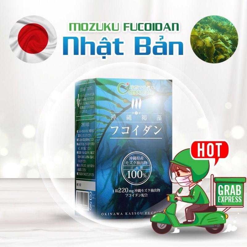Fucoidan tăng cường sức đề kháng cho cơ thể, bảo vệ sức khỏe Genki Fami hộp 150 viên