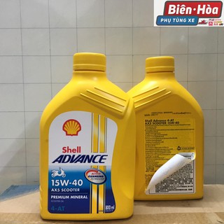 Dầu Nhớt Xe Ga - Shell Advance 4-AT AX5 Scooter 15w40 800ml - Tem 2 Lớp Nhập Khẩu Thái Lan Chính Hãng