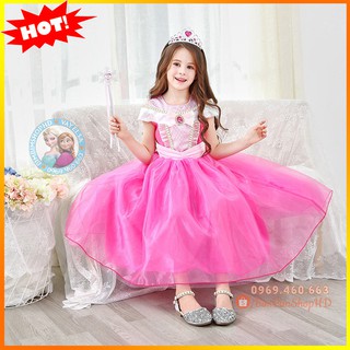 Đầm Elsa Màu Hồng. Đầm Công Chúa Elsa Mẫu Mới Cho Bé Q99